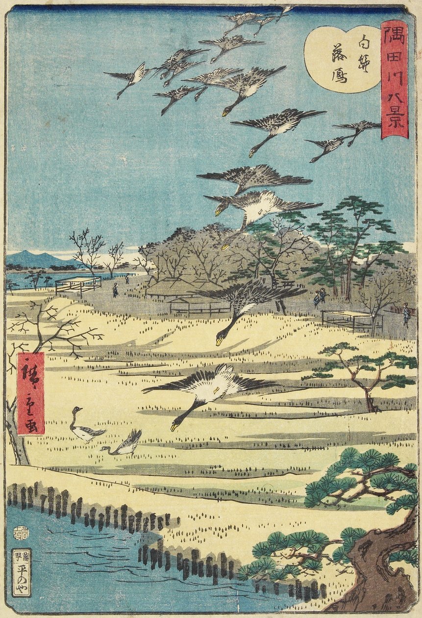Söka gäss i Shirahige, november 1861 av Hiroshige II