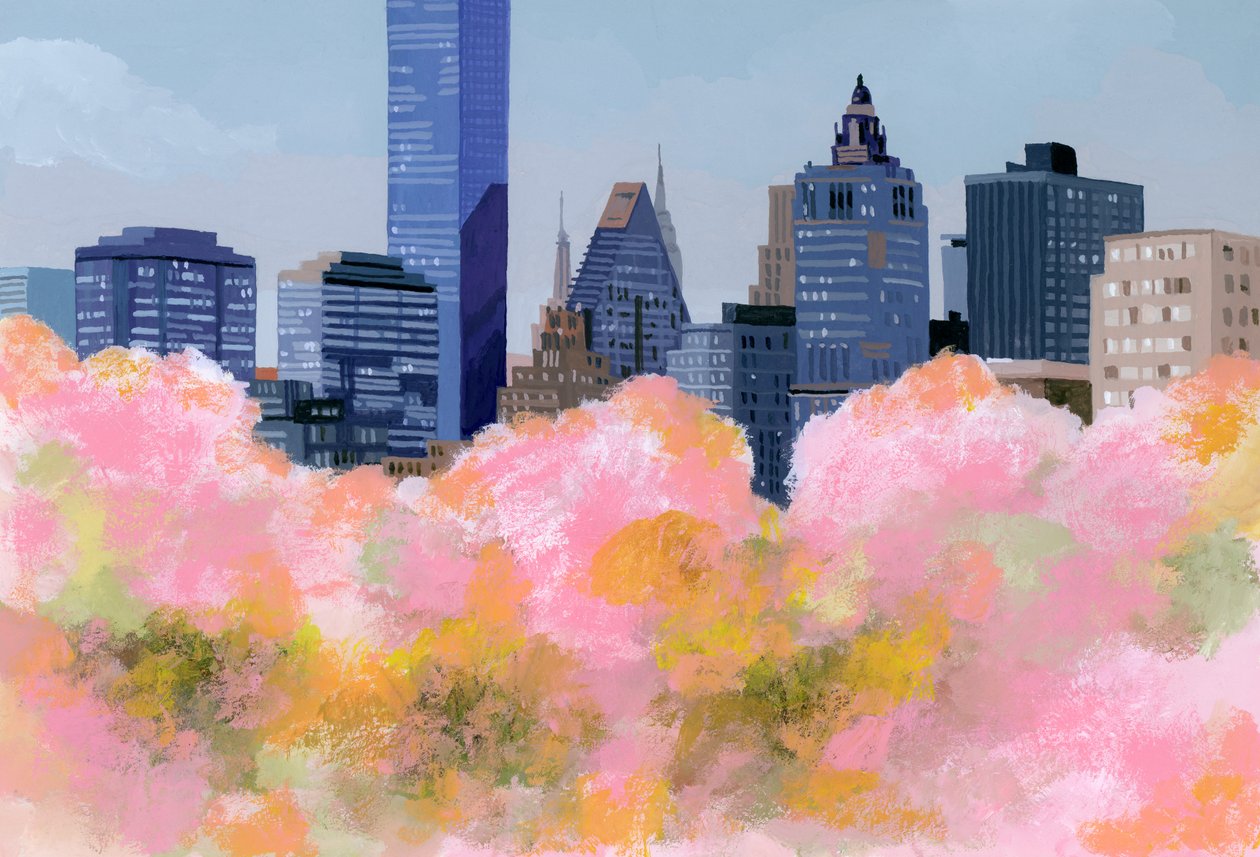 New York och körsbärsblommor, 2016, av Hiroyuki Izutsu