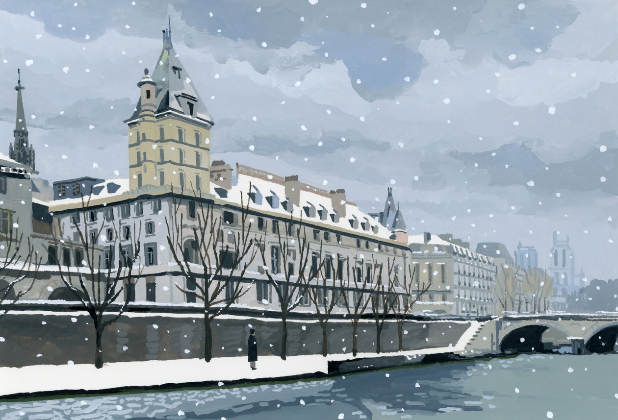 Seinen på vintern, 2015 (Gouache på papper) av Hiroyuki Izutsu