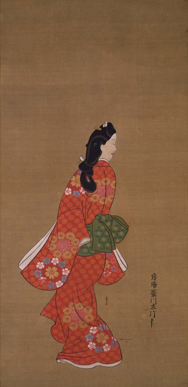 Skönhet som tittar tillbaka av Hishikawa Moronobu