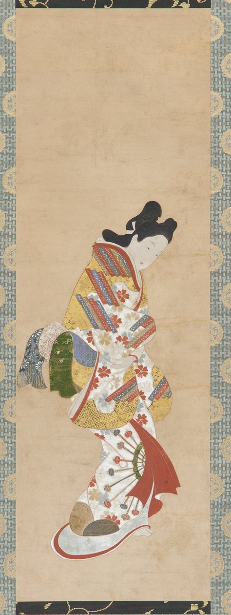 Stående figur av en kvinna, 1700-tal. av Hishikawa Morofusa