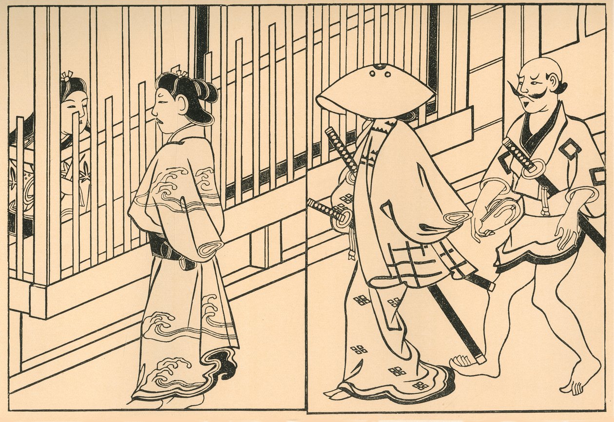 Kurtisaner, 1661, 1924. av Hishikawa Moronobu