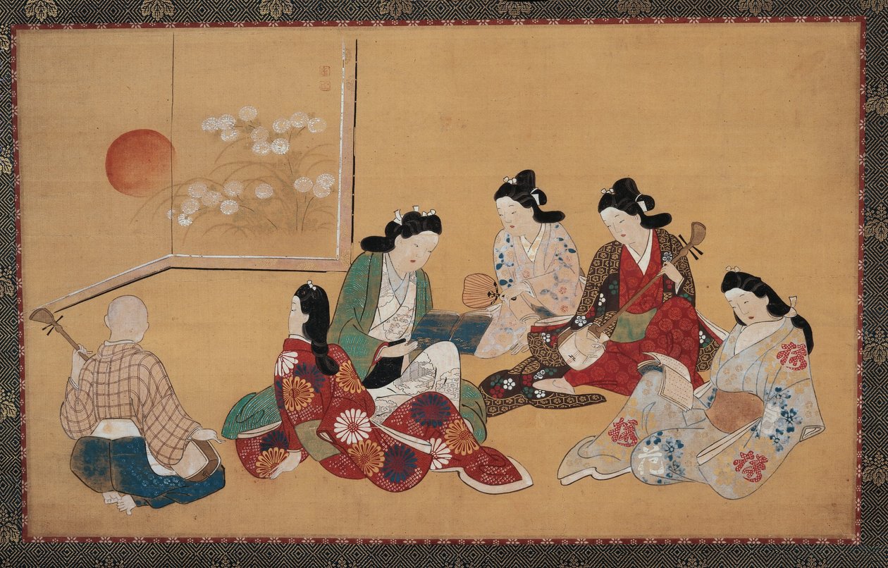 Musikaliskt sällskap av Hishikawa Moronobu