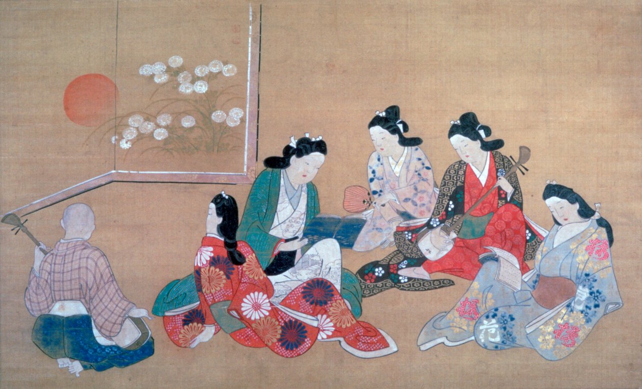 Musikalisk fest, c1690 av Hishikawa Moronobu