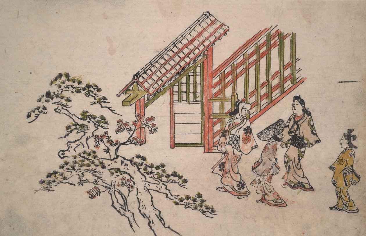 Nära den nya Yoshiwara-porten av Hishikawa Moronobu