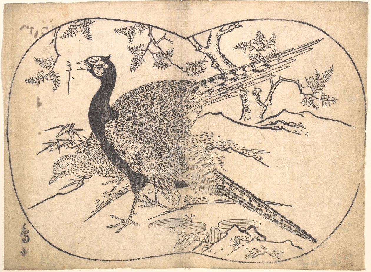 Fasaner av Hishikawa Moronobu