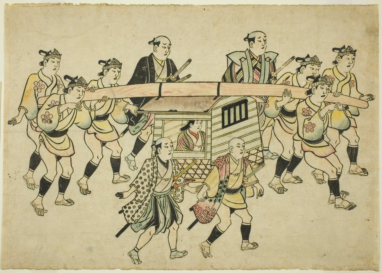 Procession av en Daimyo av Hishikawa Moronobu