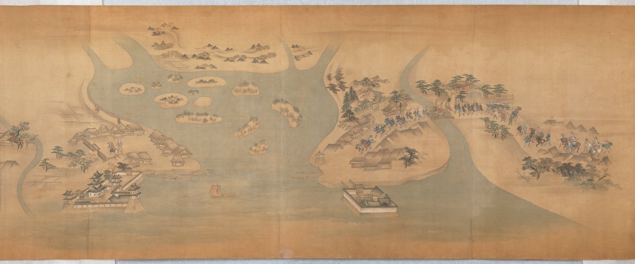 Tōkaidō-bildrulle av Hishikawa Moronobu