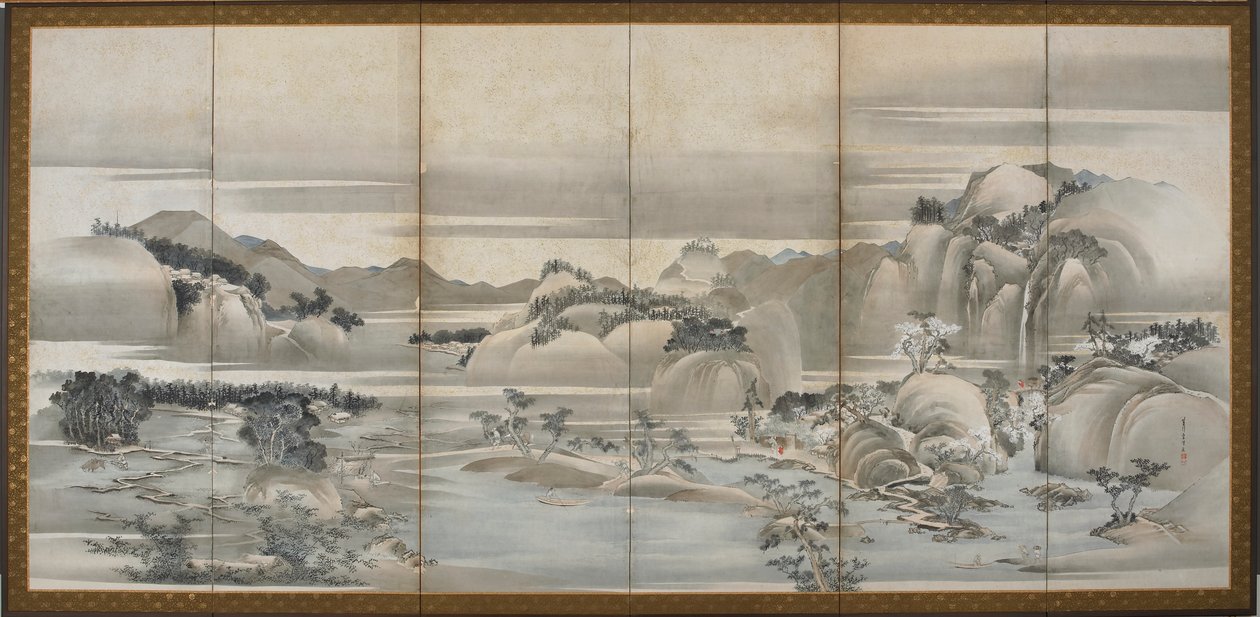 Landskap av de fyra årstiderna: vår och sommar, Edo-perioden, sent 1700-tidigt 1800-tal. av Hishikawa Sori