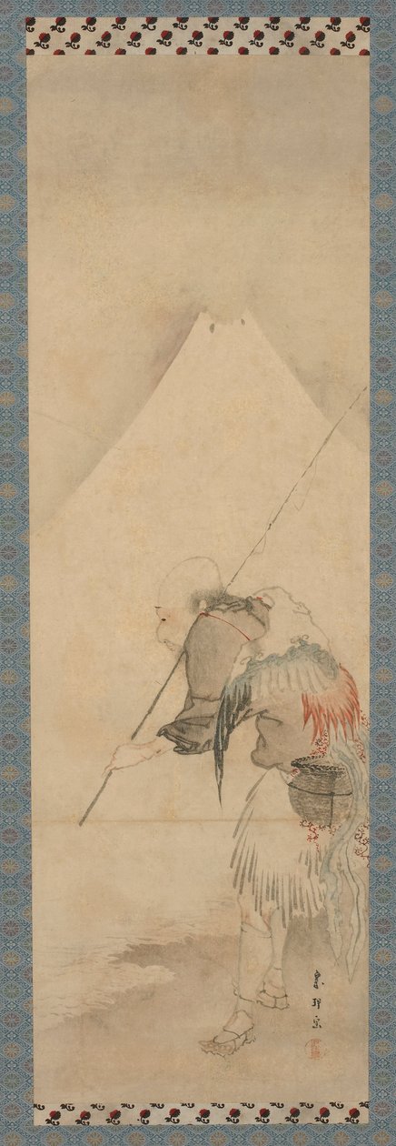 Fiskaren Hakuryo och berget Fuji, Edo-perioden, 1770-1820. av Hishikawa Sori