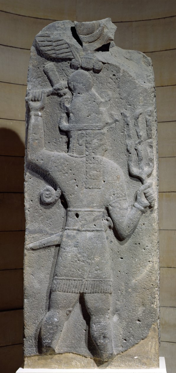 Stela av Teshub, syrisk stormgud, från Tell Ahmar, Syrien (basalt) av Hittite