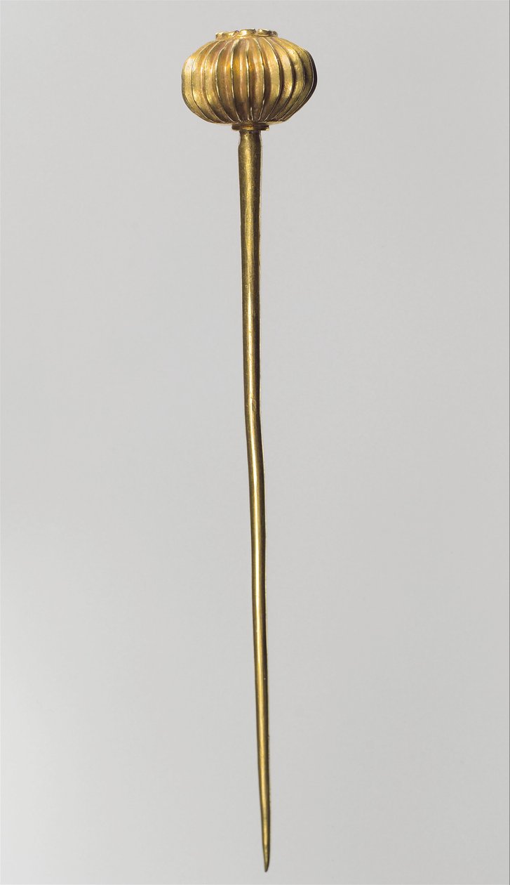 Nål med sfäriskt huvud, ca 1300-1200-talet f.Kr. (guld) av Hittite
