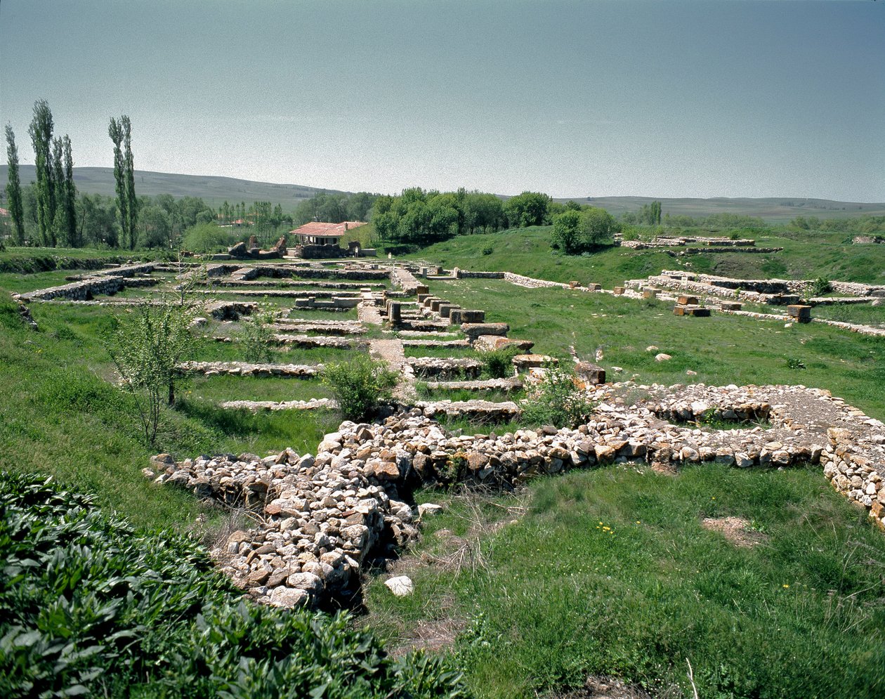 Utsikt över ruinerna av platsen av Hittite Hittite