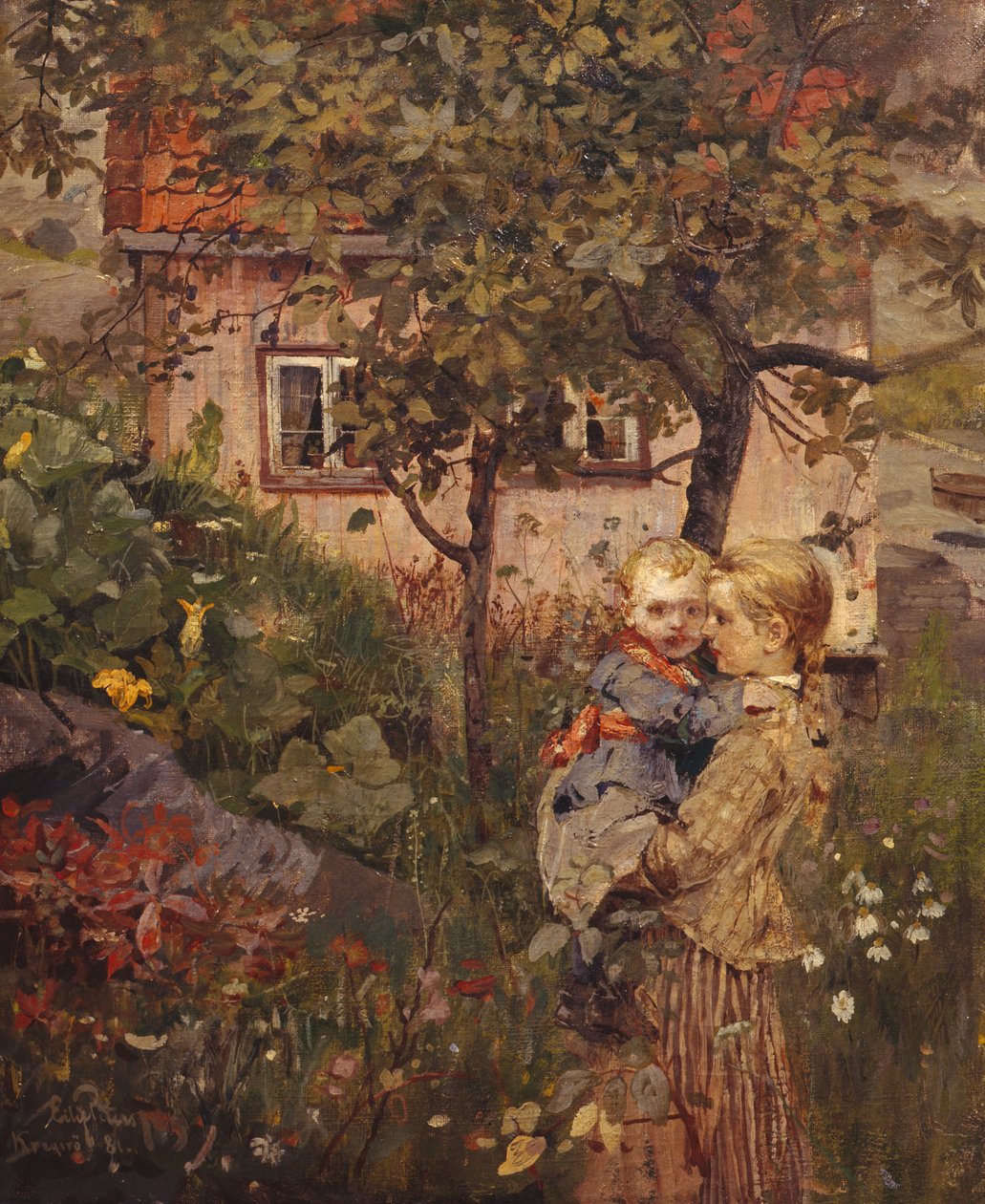 Barn i trädgården av Hjalmer Eilif Emanuel Peterssen