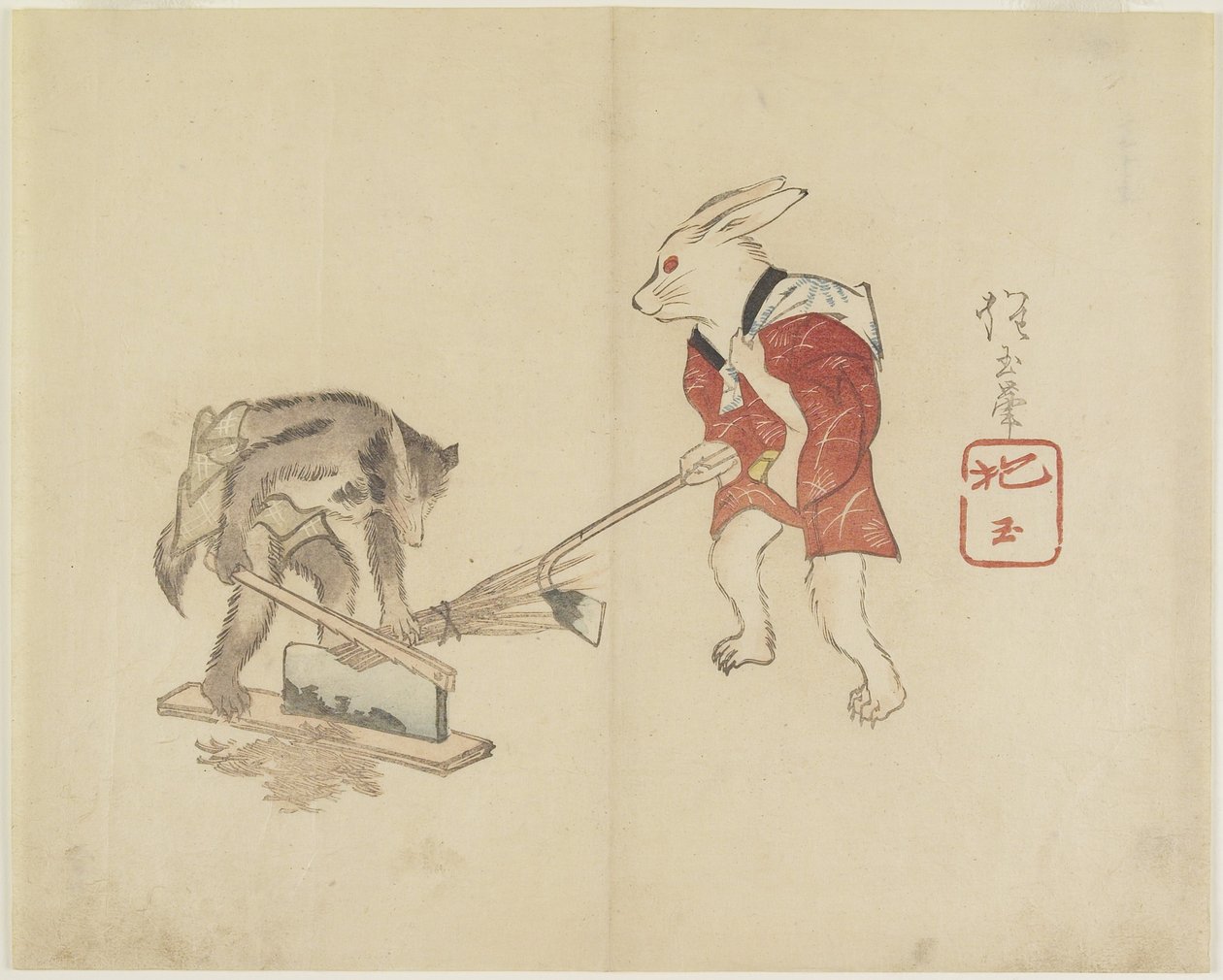 (halm för kanin och tvättbjörn), ca. 1830 av Hogyoku