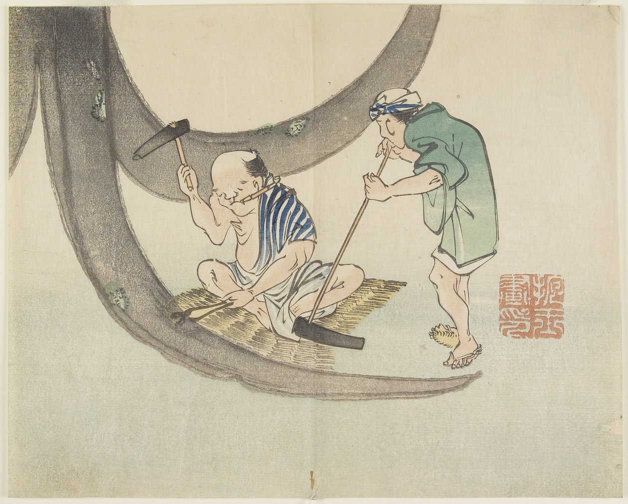 (Reparera båtar), c. 1830 av Hogyoku