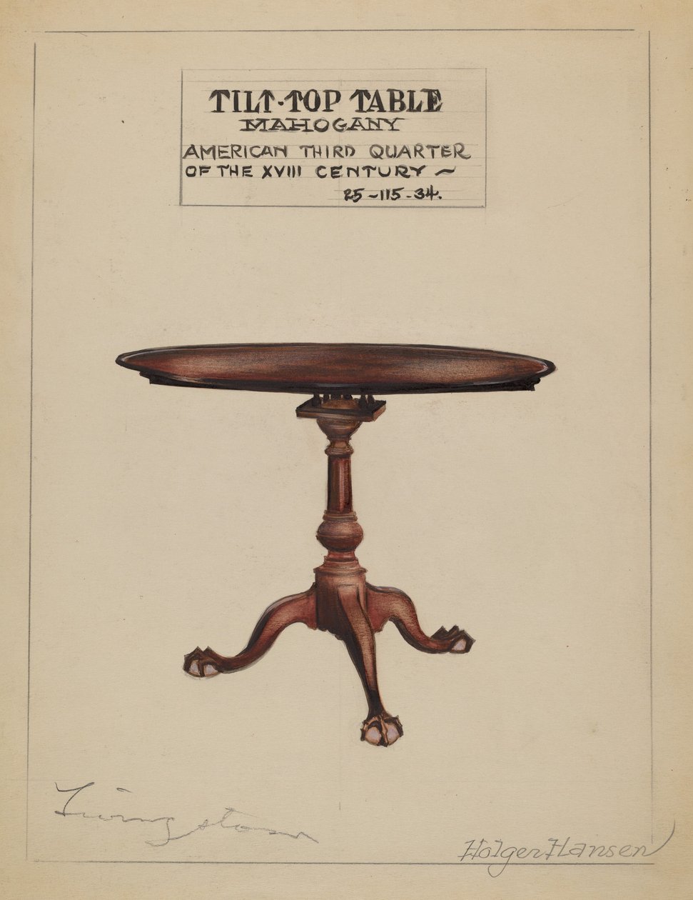Tilt-top bord, 19351942. av Holger Hansen