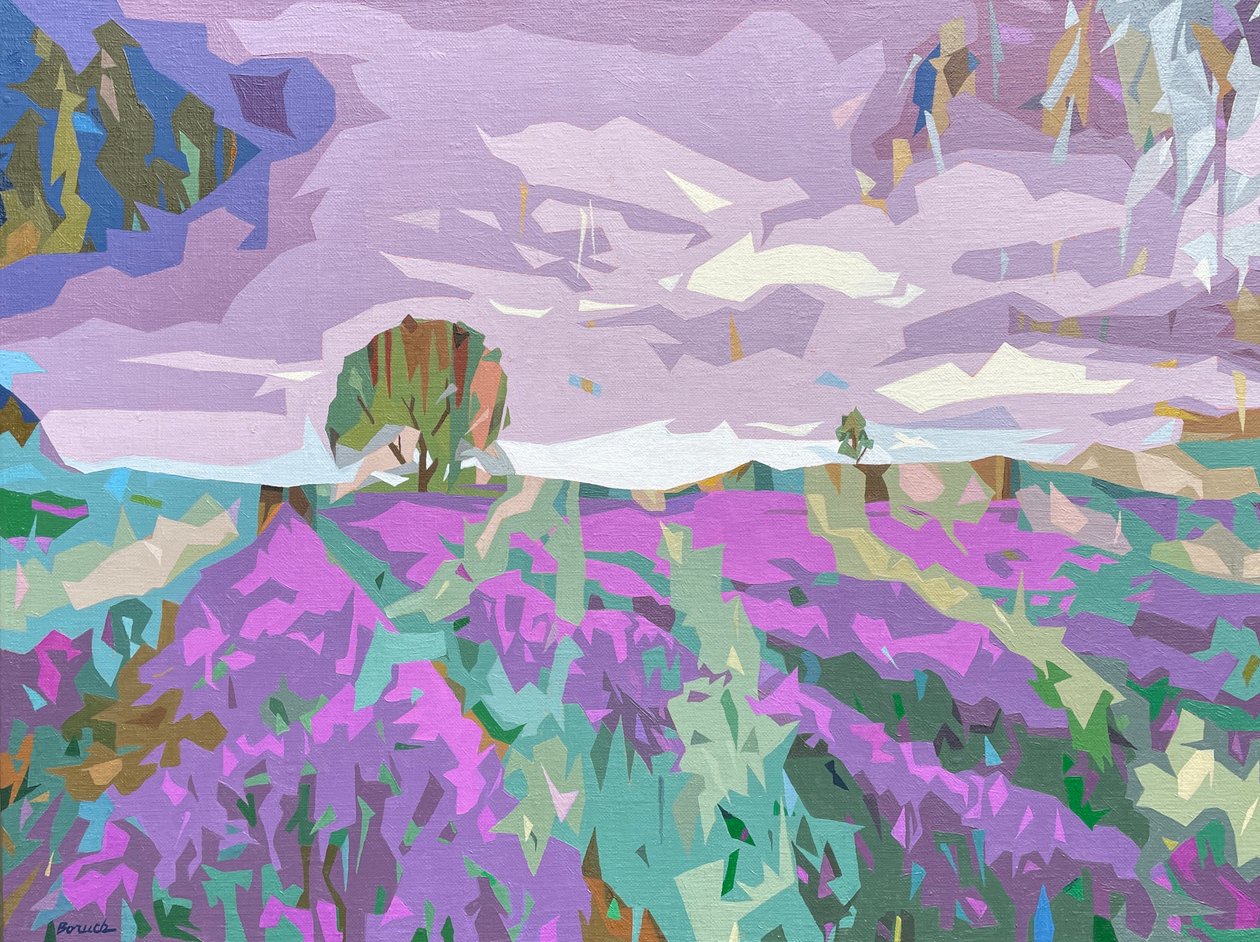 Landscape Obscura - 6, 2024 (olja på linne) av Holly Boruck