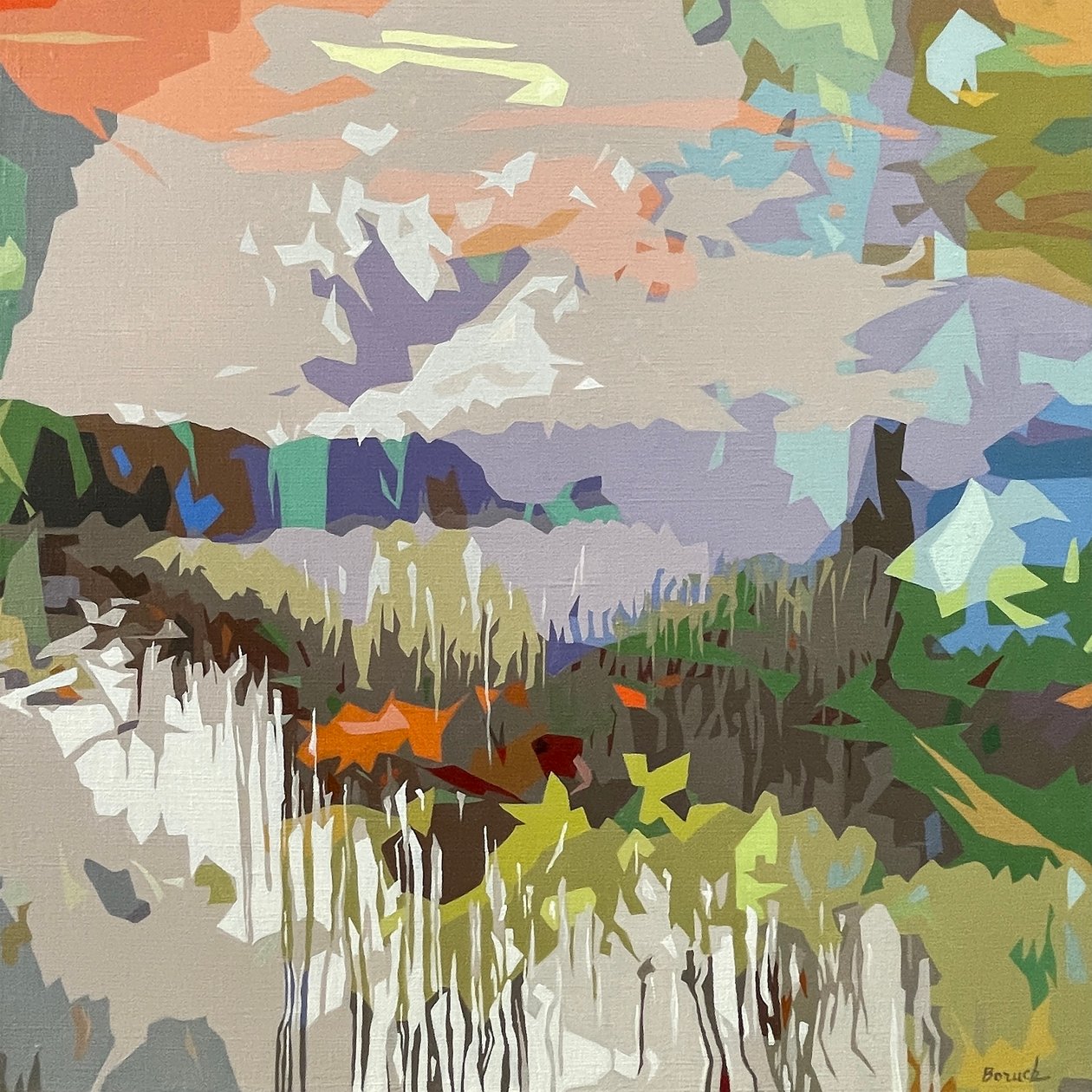 Landscape Obscura - 8, 2024 (olja på linne) av Holly Boruck