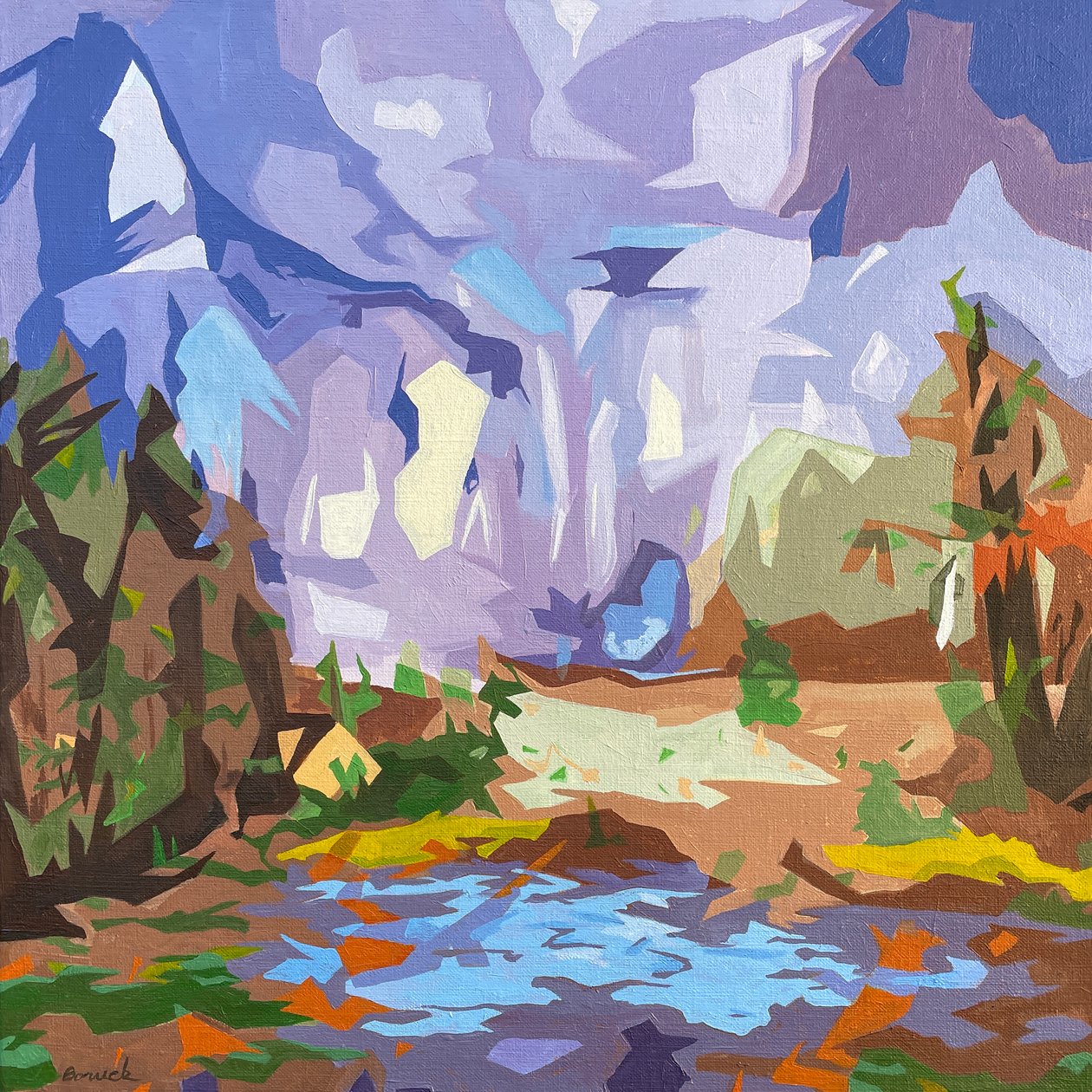 Landscape Obscura #1, 2023 (olja på linne) av Holly Boruck