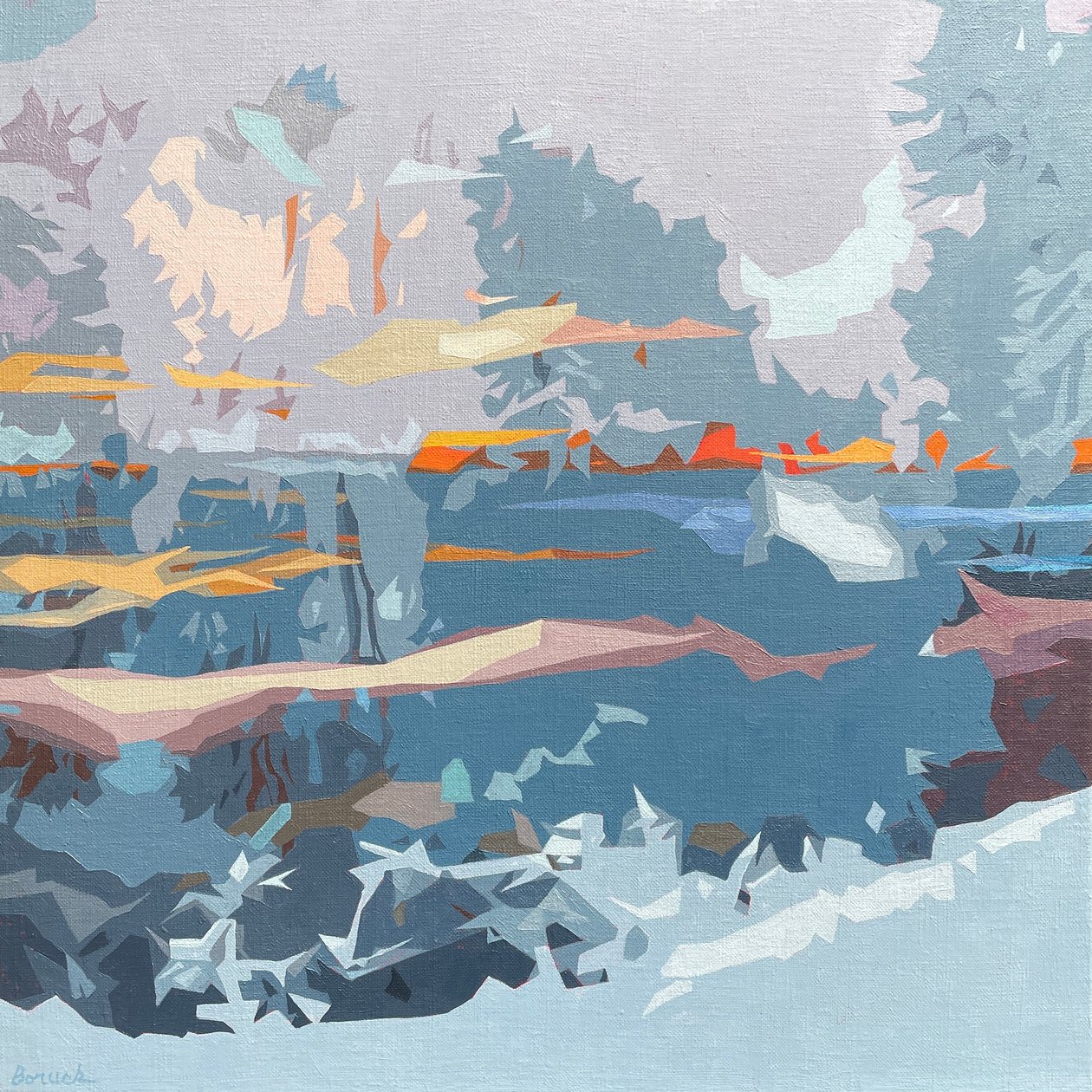 Landscape Obscura #5, 2023 (olja på linne) av Holly Boruck