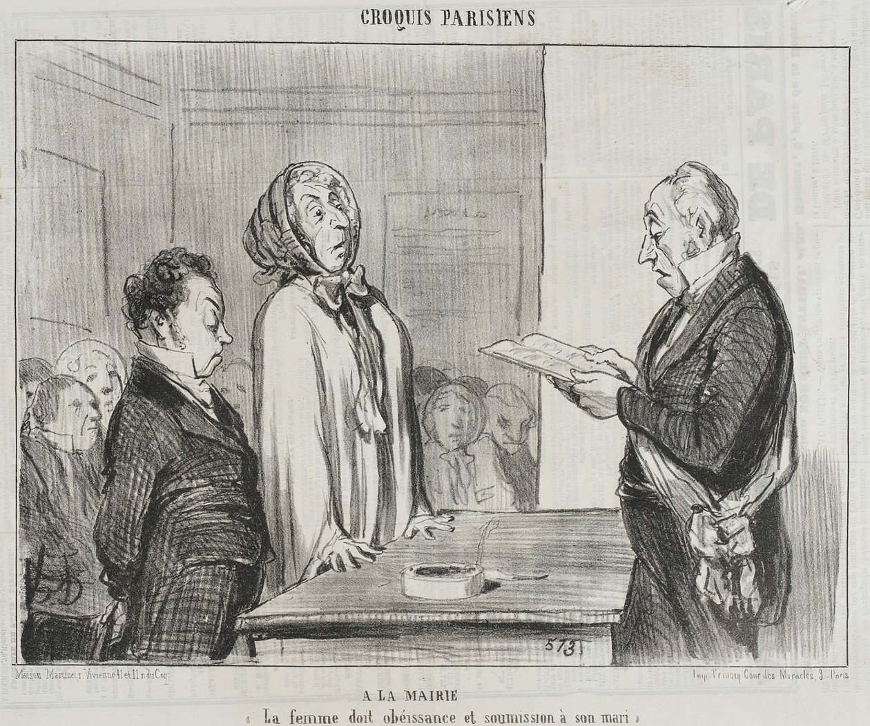  À la Mairie...  av Honoré Daumier
