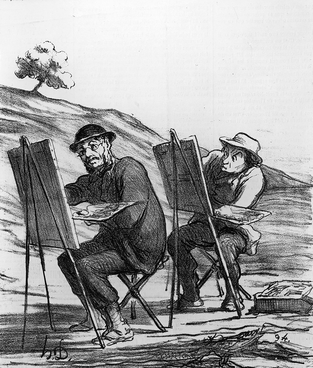 Tecknade landskapsmålare, från "Charivari", 12 maj 1865 av Honoré Daumier