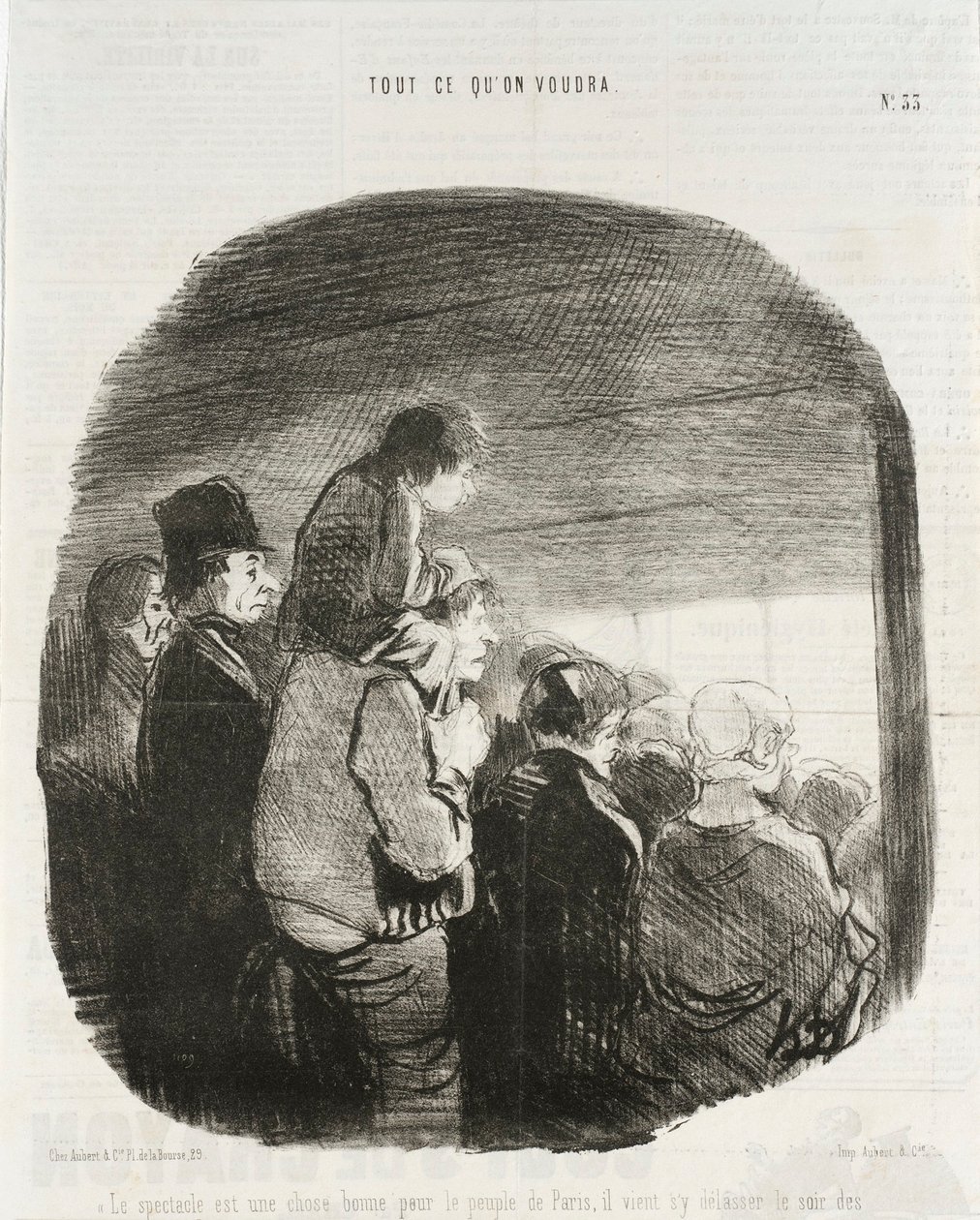 Le Spectacle est une chose bonne pour le peuple de Paris av Honoré Daumier