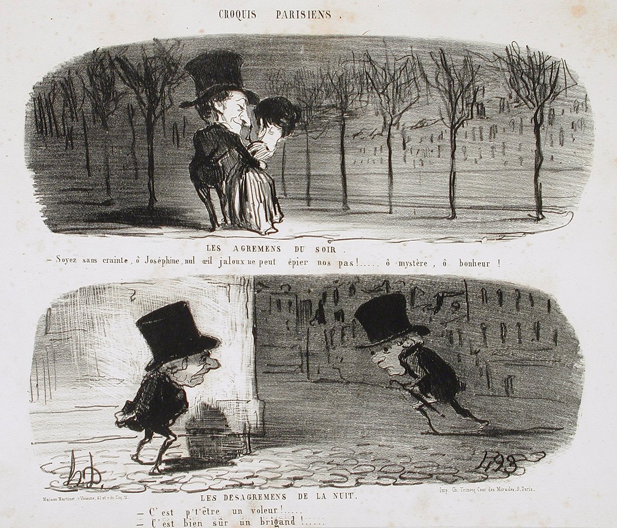Les Agrémens du soirLes Désagrémens de la nuit av Honoré Daumier