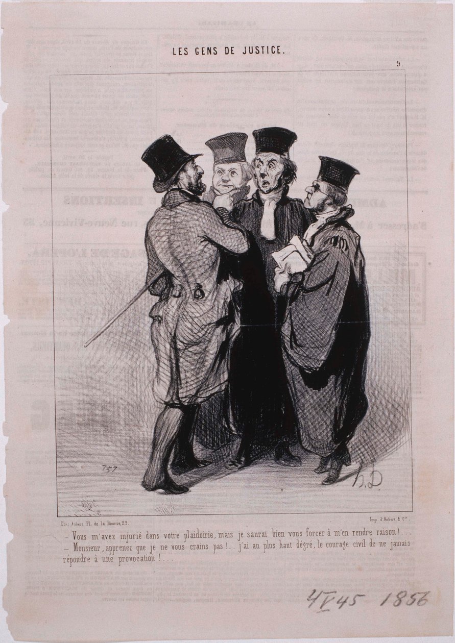 Les Gens de Justice- Vous mavez Injuré dans votre plaidoirie av Honoré Daumier