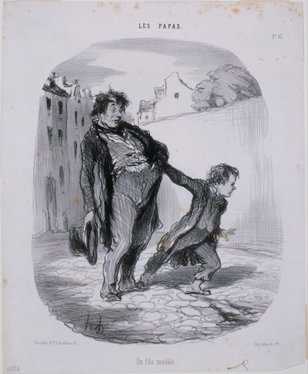 Les Papas- En modell son av Honoré Daumier