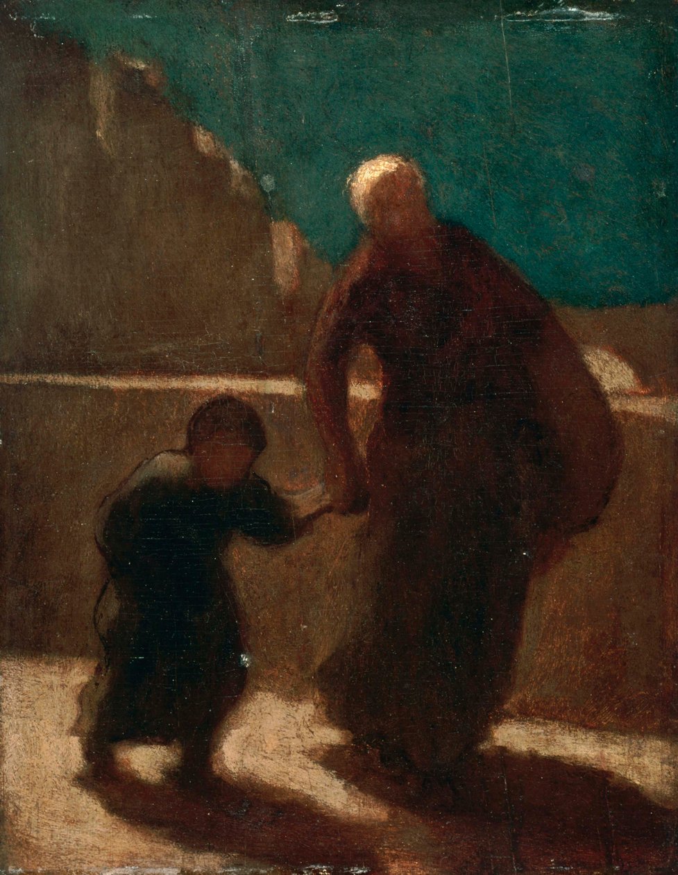 På en bro på natten av Honoré Daumier