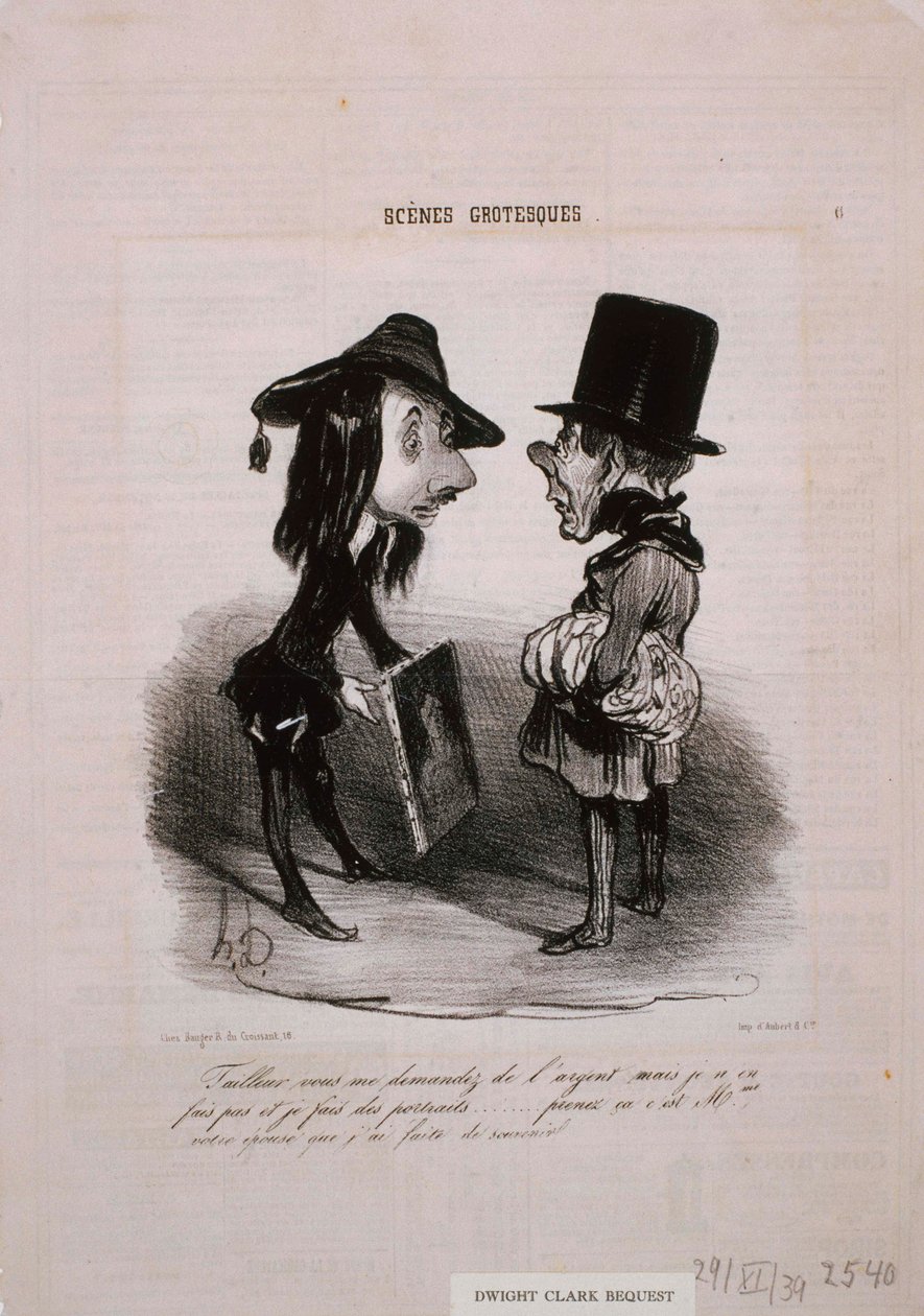 Groteska scener - skräddare ... Ta det ... av Honoré Daumier