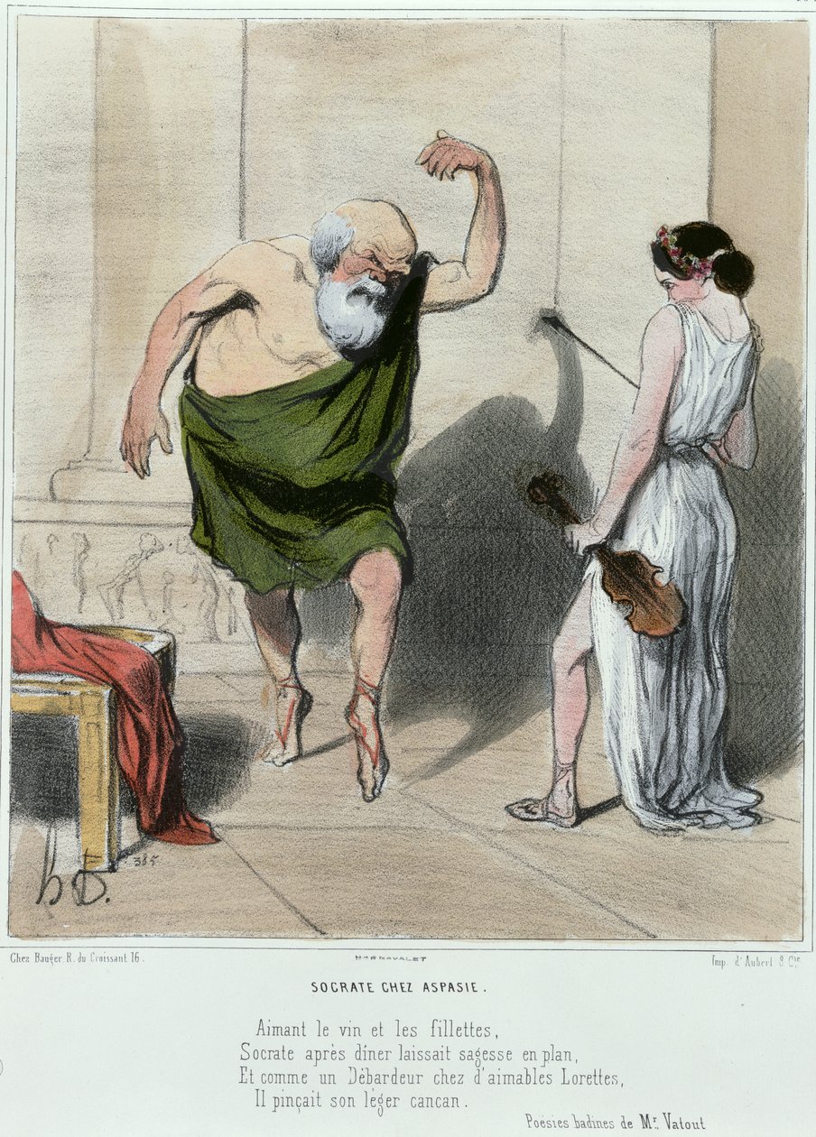 Sokrates (469-399 f.Kr.) på besök hos Aspasia av Honoré Daumier
