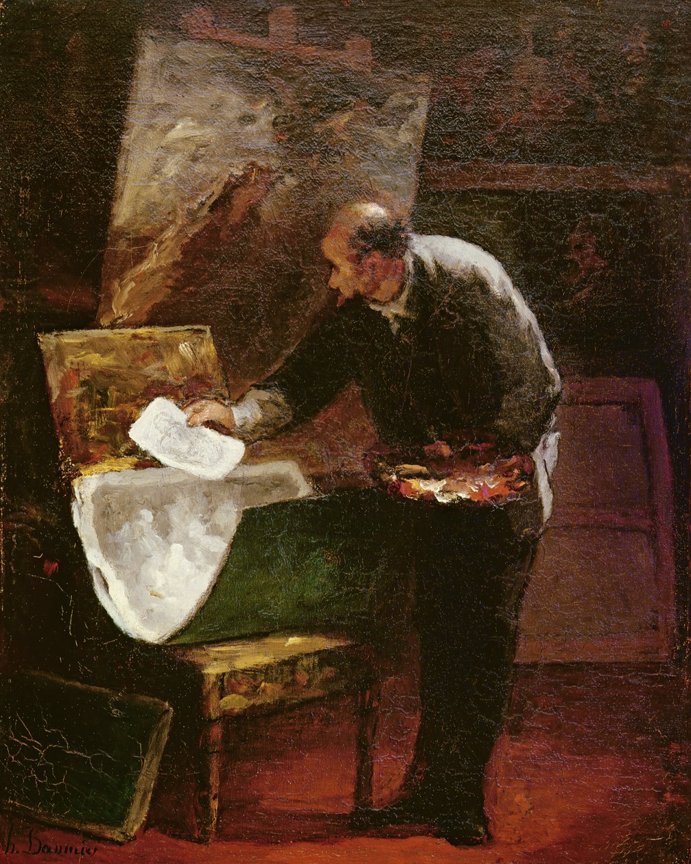 Konstnären i sin studio av Honoré Daumier