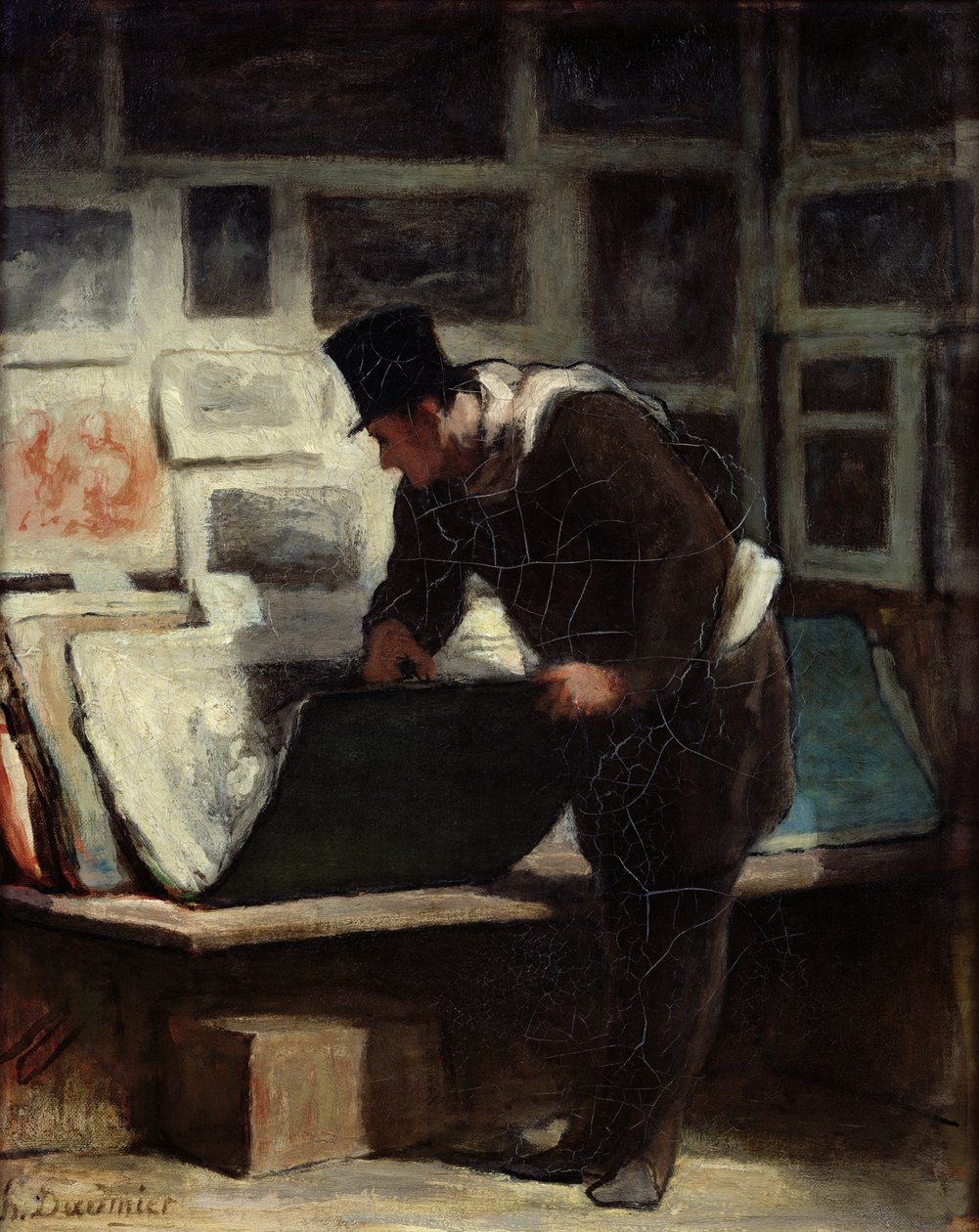 Samlaren av gravyrer, c.1860-62 av Honoré Daumier