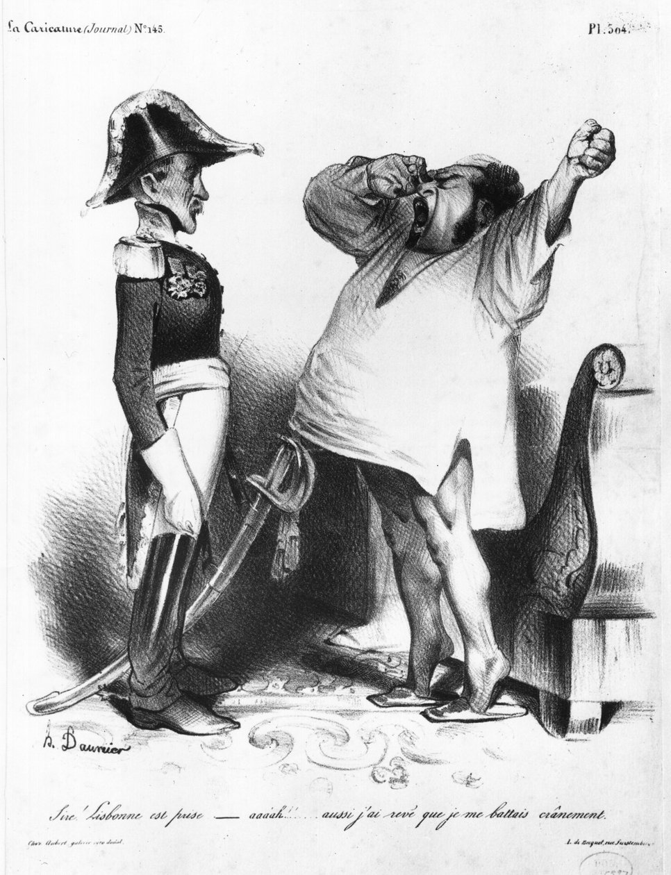Greven av Villaflor berättar för Pedro I (1798-1834) kejsare av Brasilien och kung av Portugal att han har återerövrat Lissabon, från 