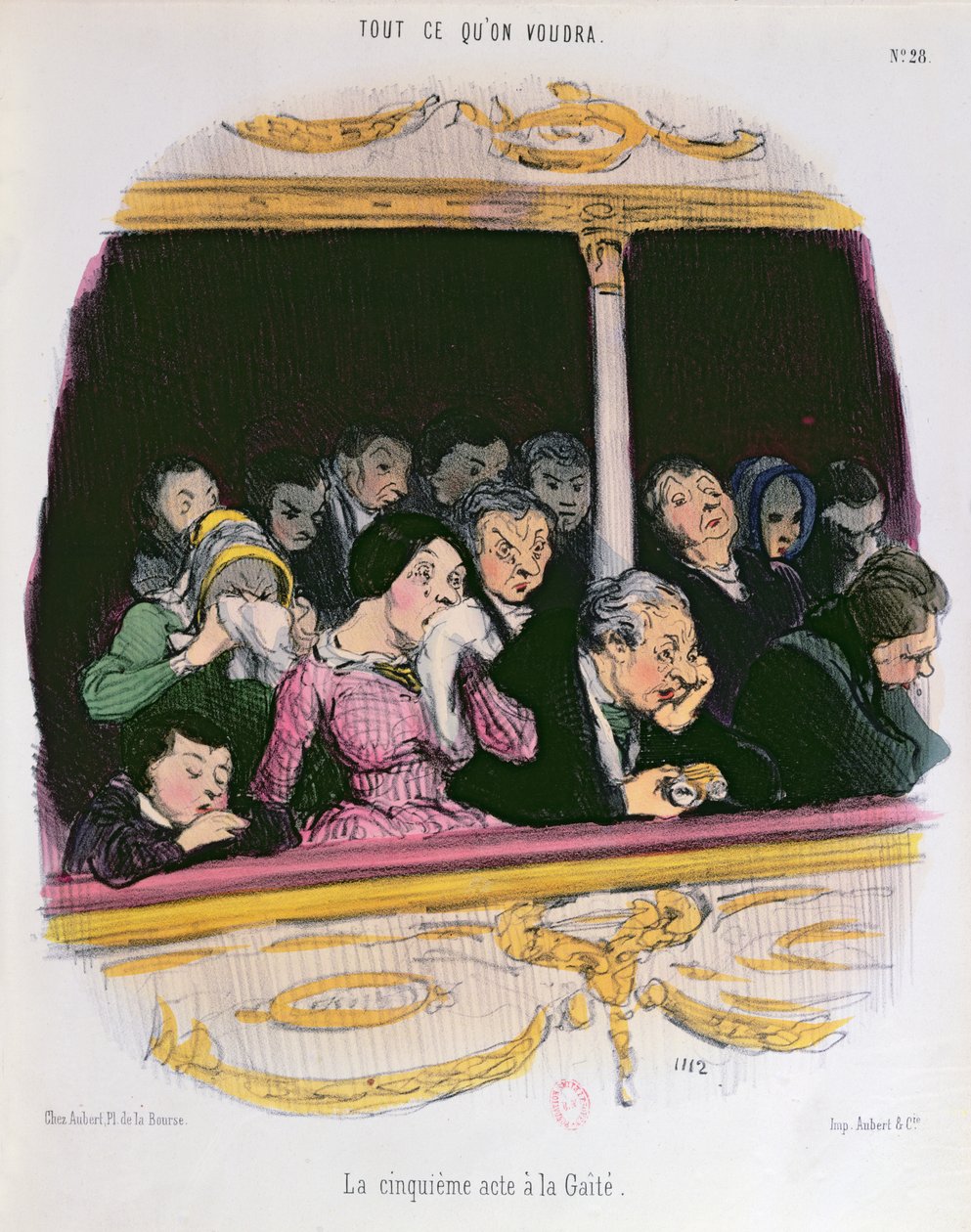 "The Fifth Act at the Gaiety Theatre", mitten av artonhundratalet av Honoré Daumier