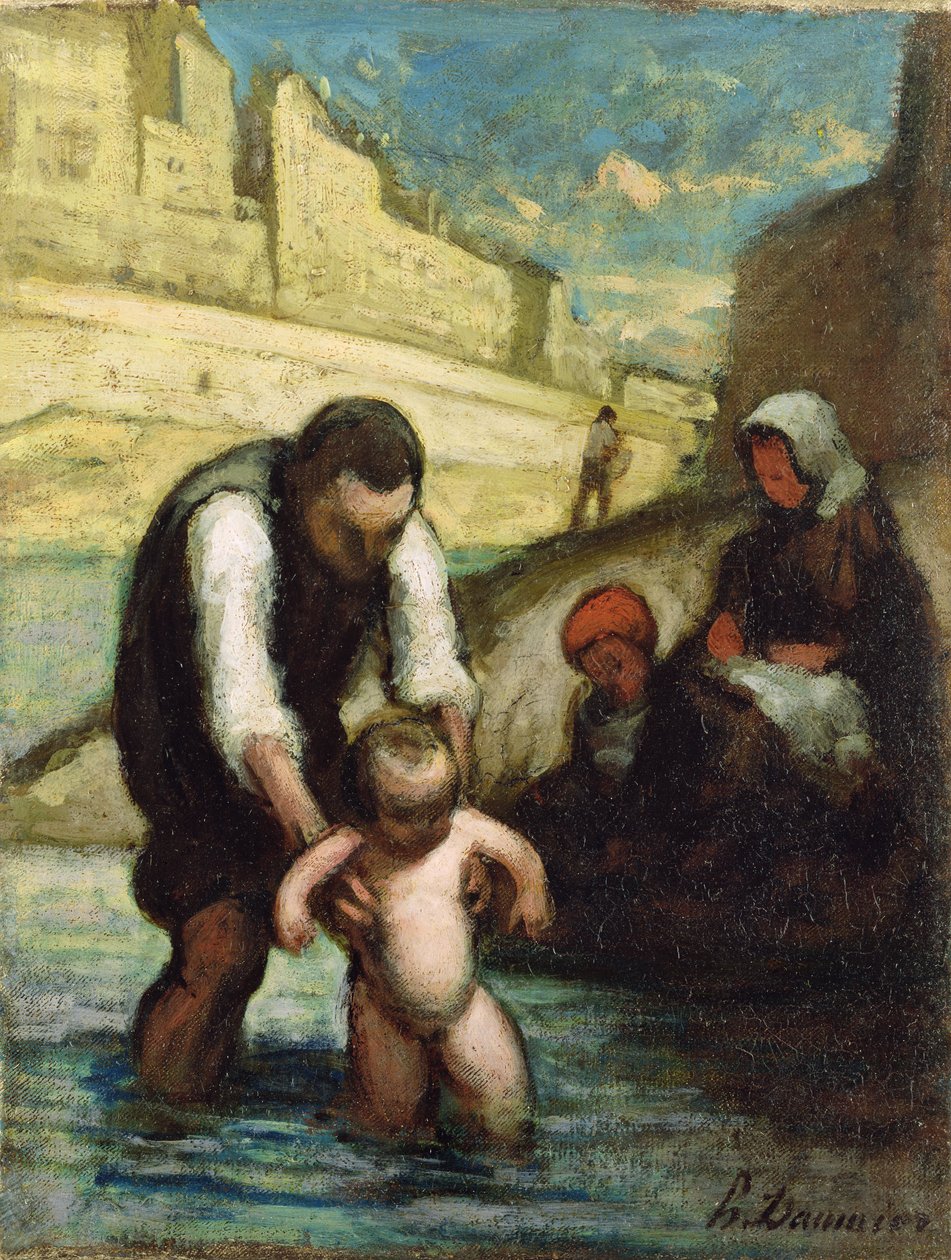 Första simningen av Honoré Daumier