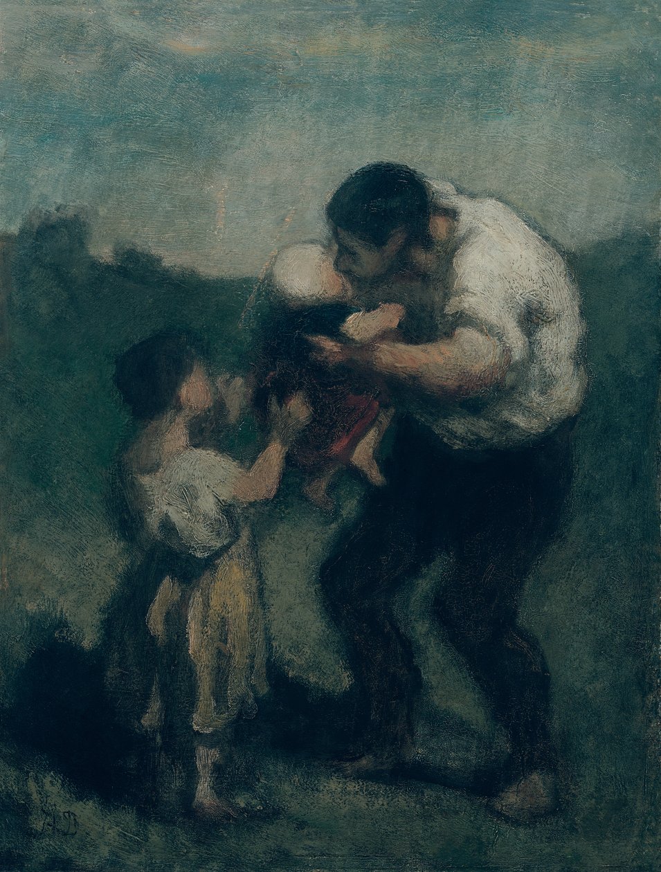 Kyssen, ca 1845-48 av Honoré Daumier