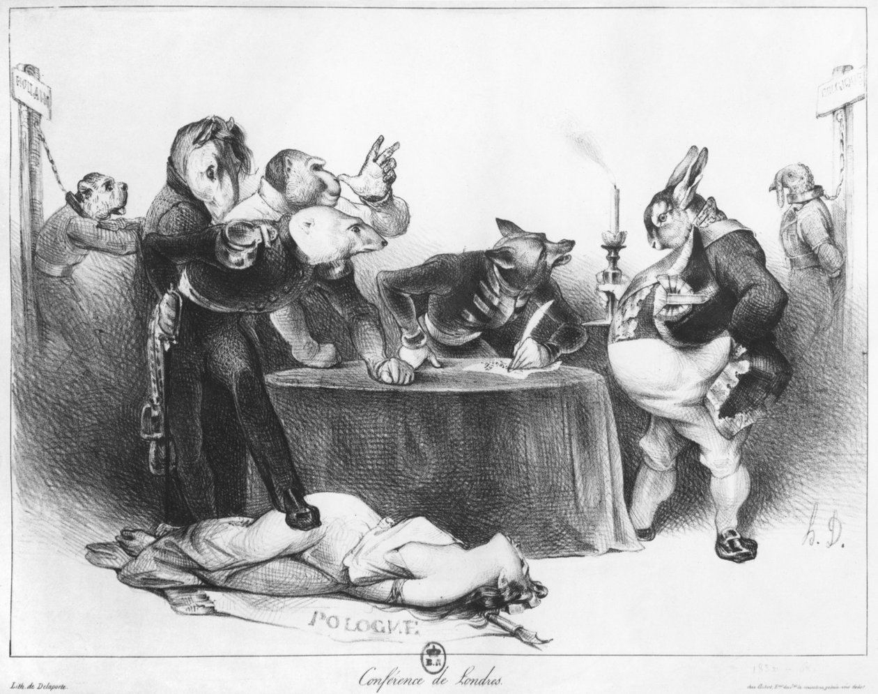 Londonkonferensen, 1832 av Honoré Daumier