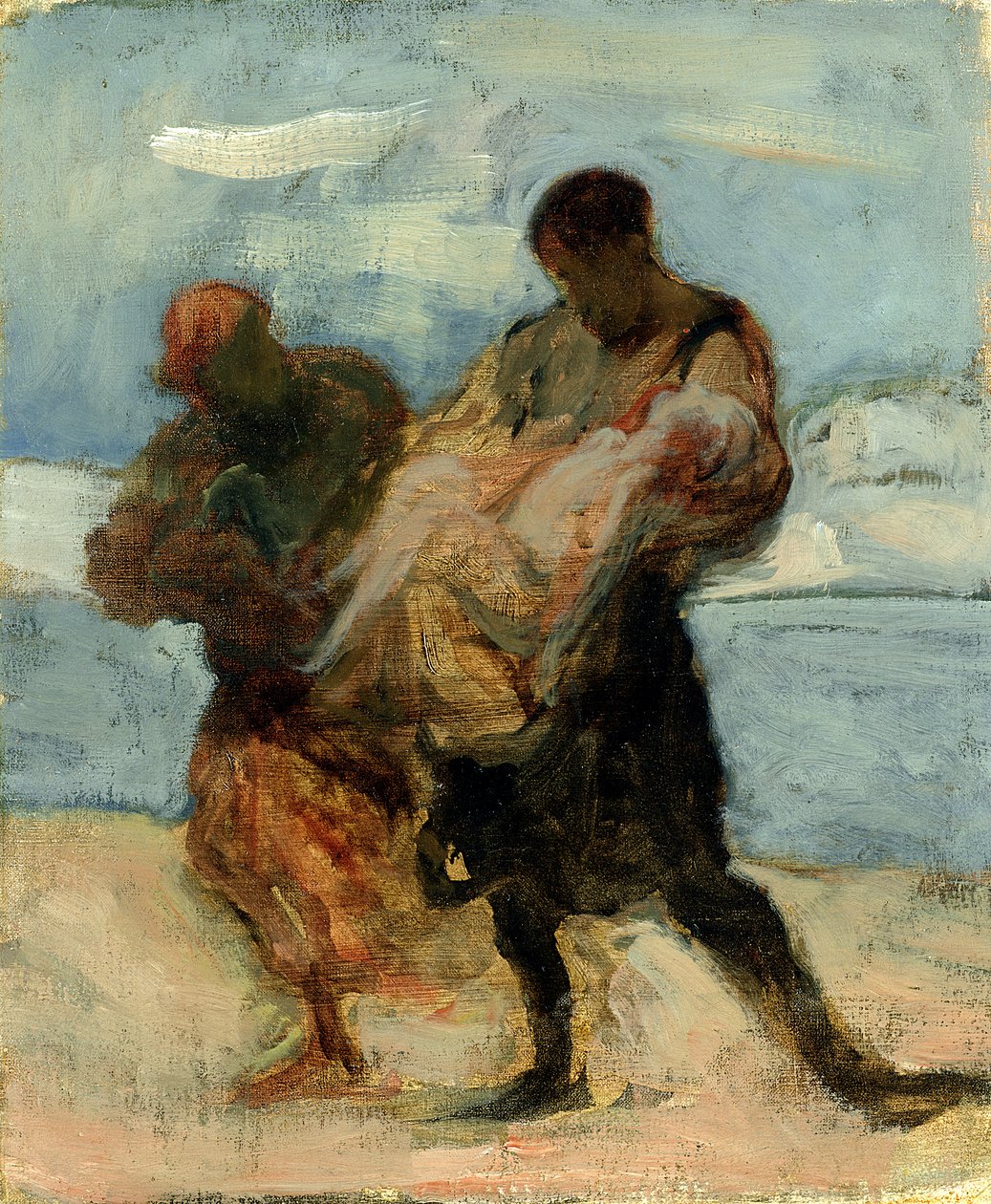 Räddningen, c.1870 av Honoré Daumier