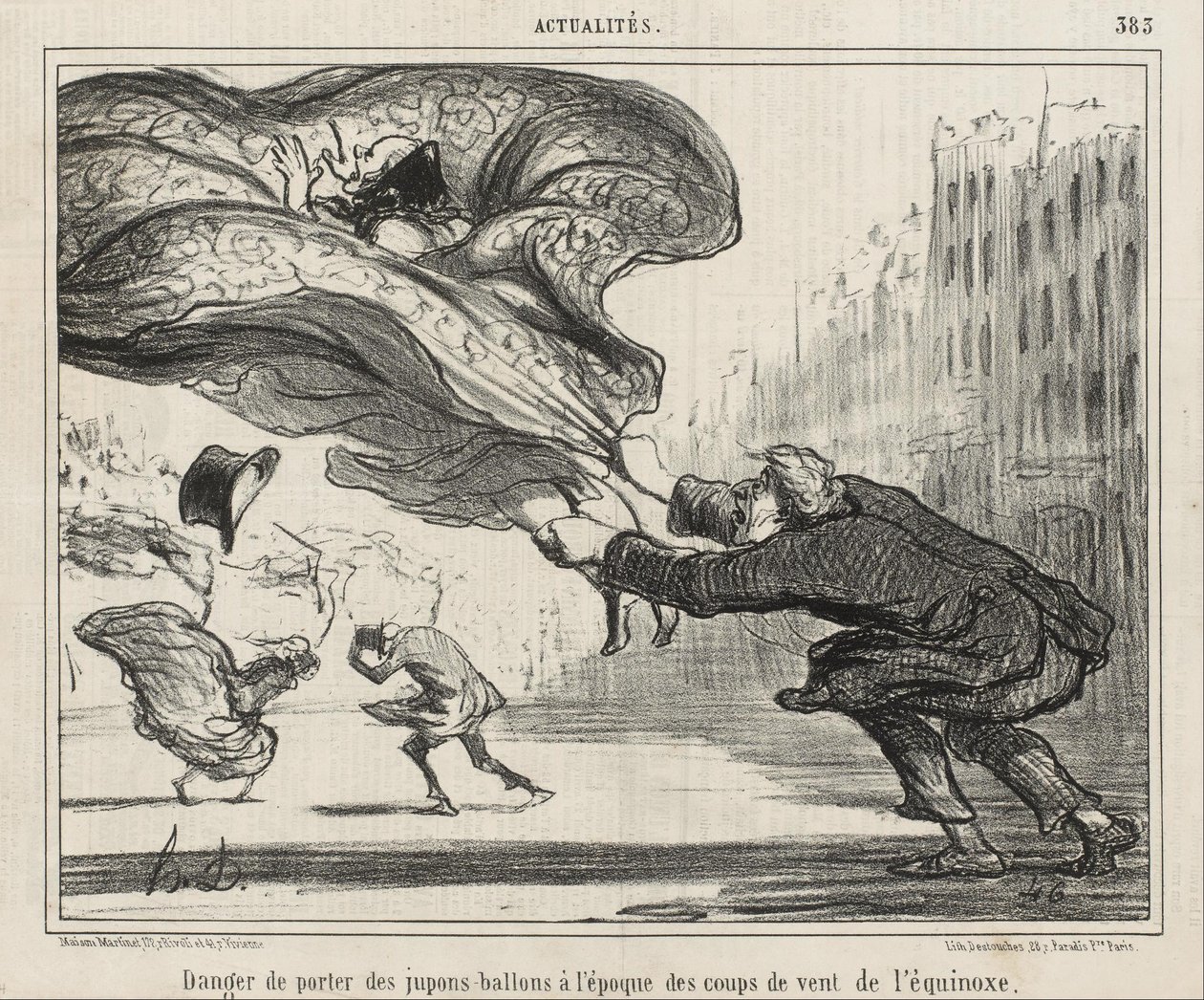 Faran med att bära kjolar ... av Honoré Daumier