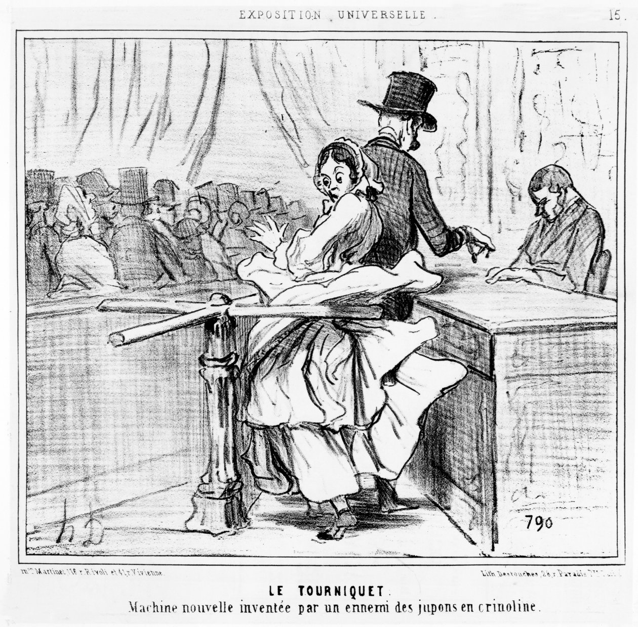 Vändkors på världsutställningen i Paris, tecknad serie från "Exposition Universelle", publicerad i "Le Charivari", 26 juni, 1855 av Honoré Daumier