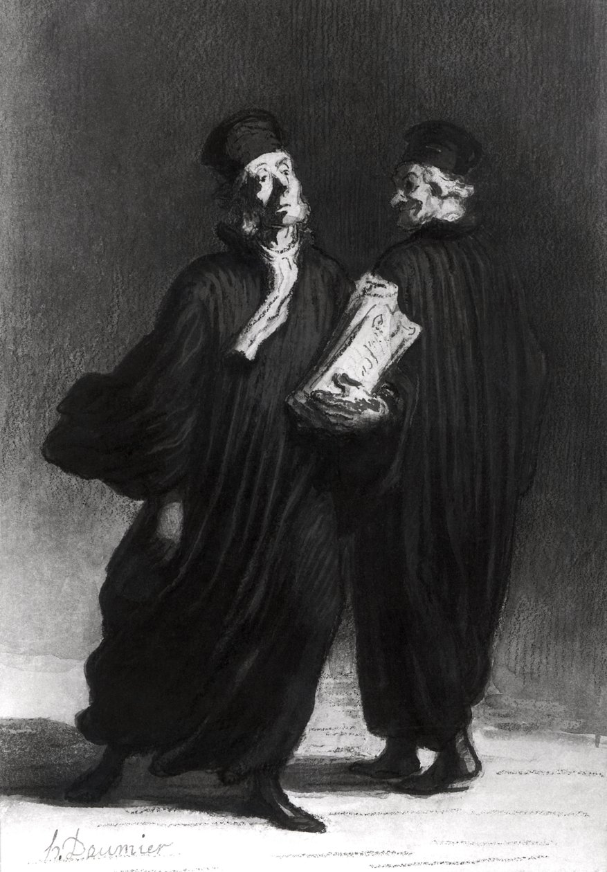 Två advokater, ca 1862 (akvarell och blyerts på papper) av Honoré Daumier
