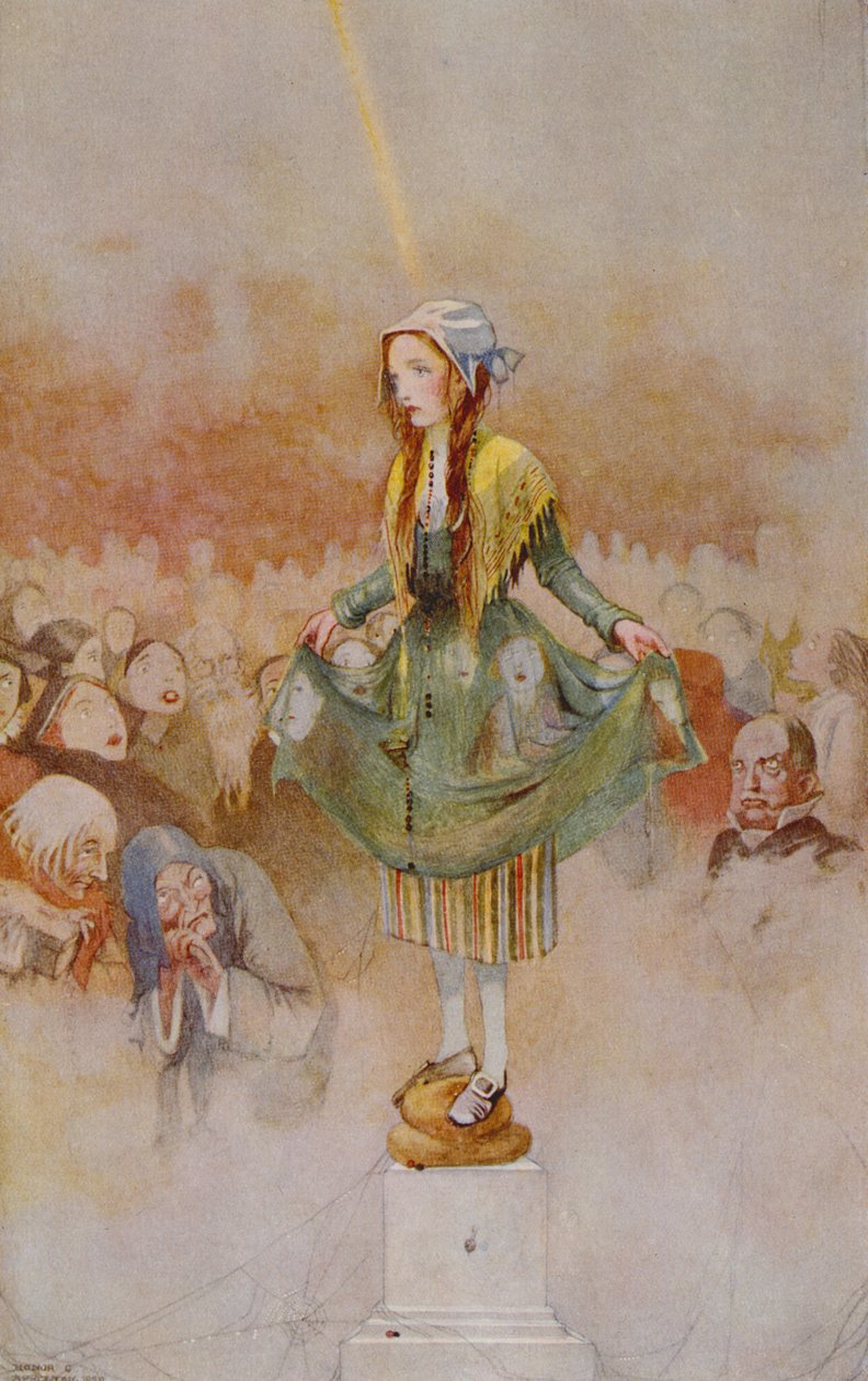 Hela hennes kropp var som en stenpelare, från "Flickan som trampade på limpan" i en upplaga av "Sagor" av Hans Christian Andersen (1805-75) 1920 (akvarell på papper) av Honor Charlotte Appleton