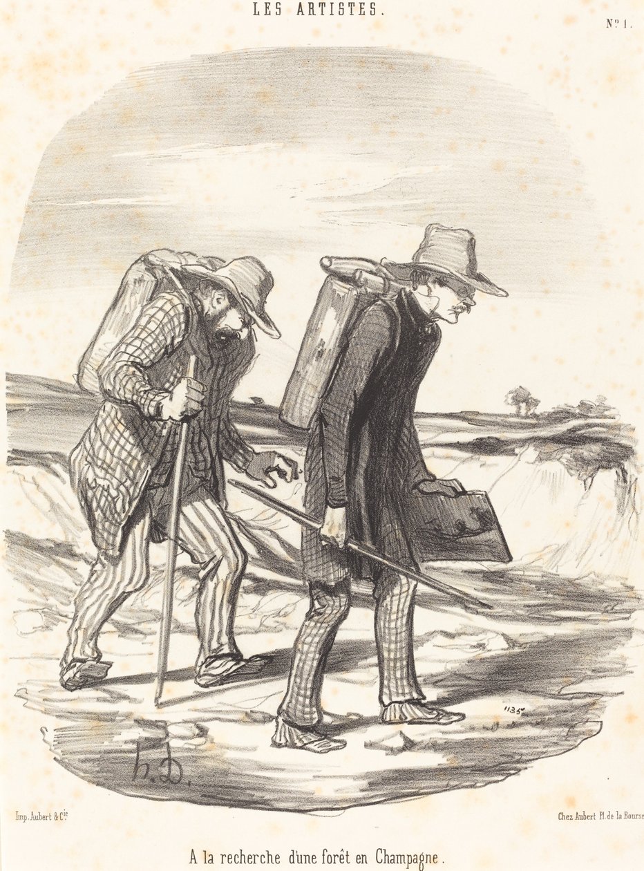 På jakt efter en skog i Champagne av Honoré Daumier