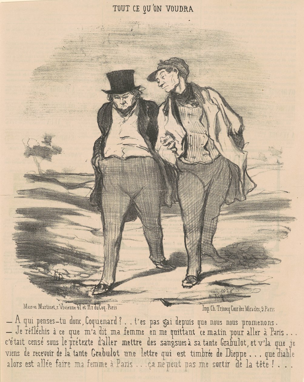 Vem tänker du på, feg? ... av Honoré Daumier