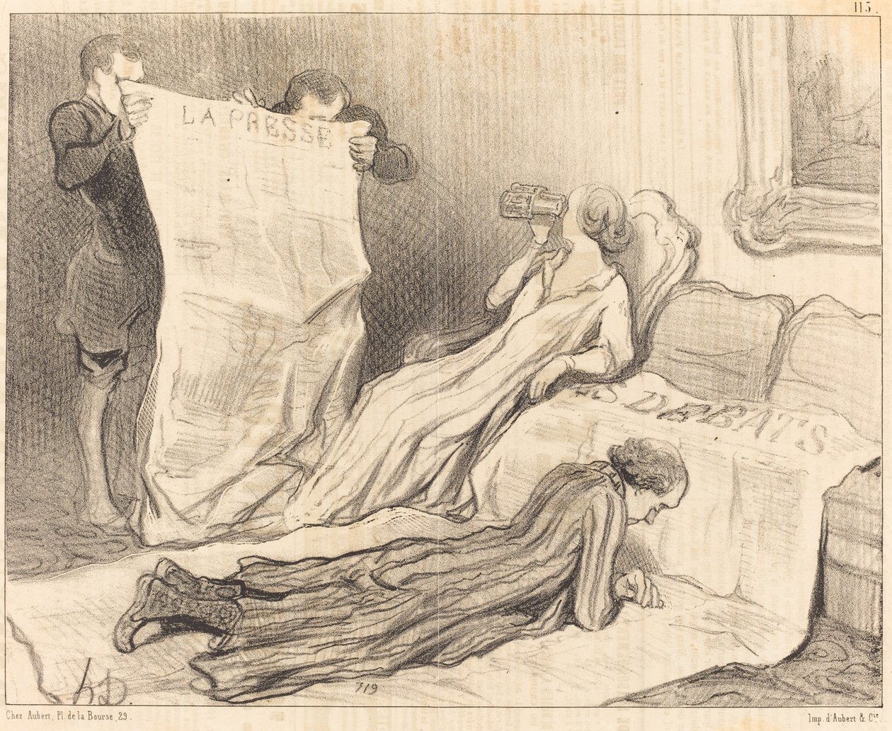 Prenumeranter som får sin tidning... av Honoré Daumier