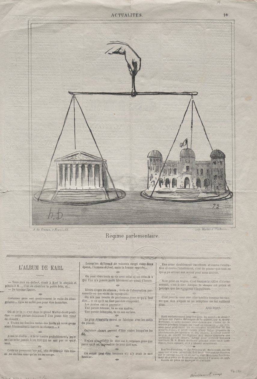 Aktualiteter (nr 10): Parlamentarisk regim av Honoré Daumier